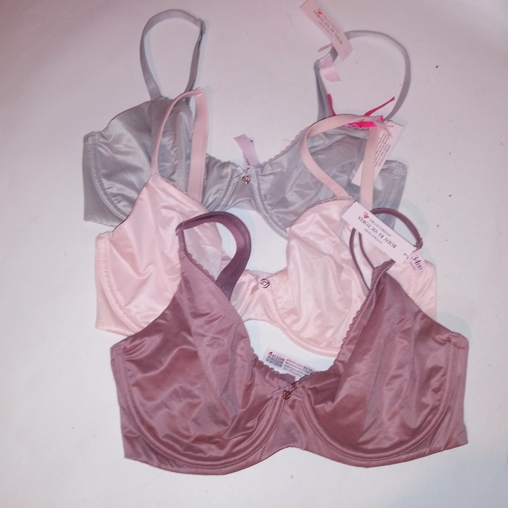 Victoria Secret Bra Set  of 3 34DD Unlined Demi & Perfect Coverage Pink Gray New